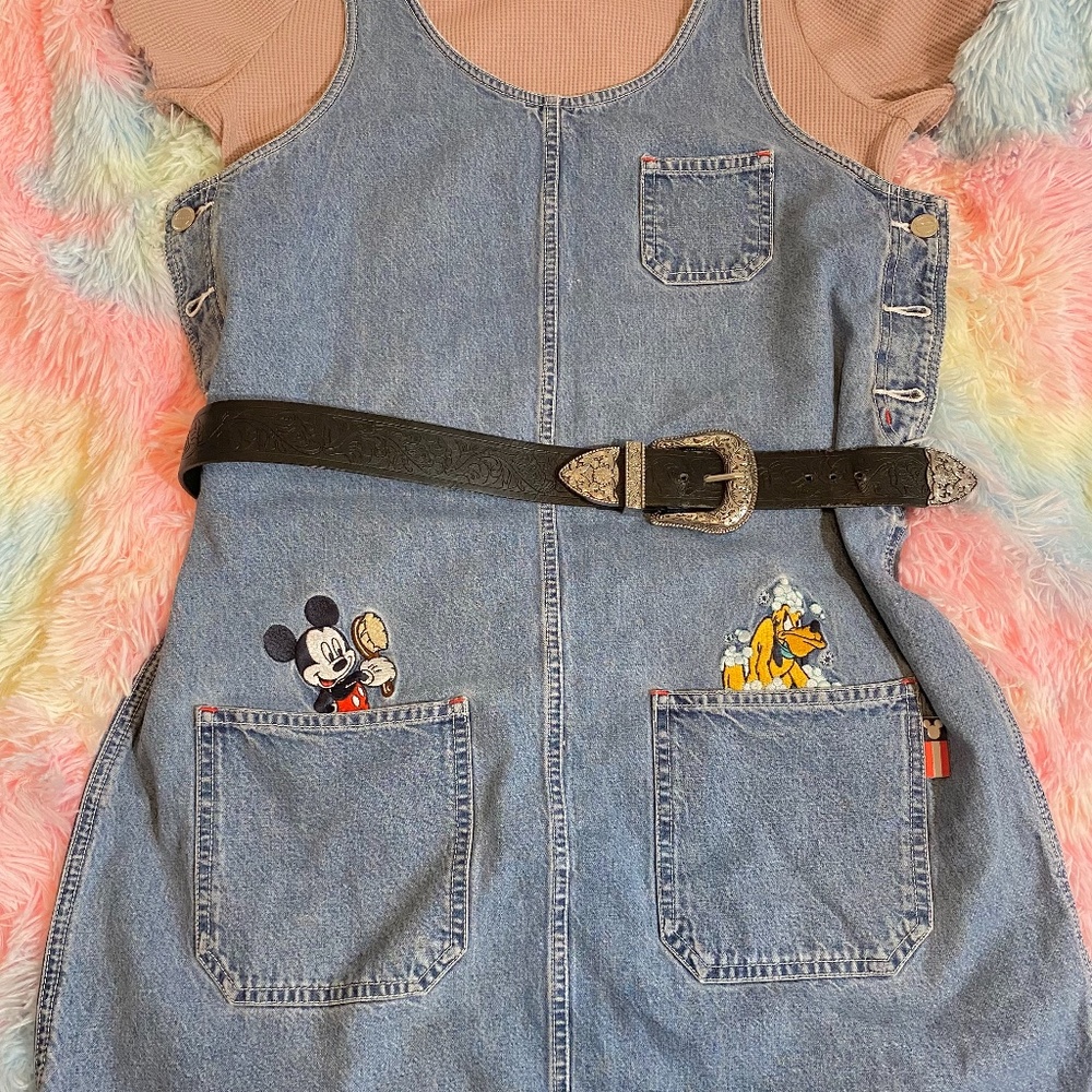 RARE Vintage Disney (Mickey unlimited) Mickey Mouse & Pluto Jumper Dress M